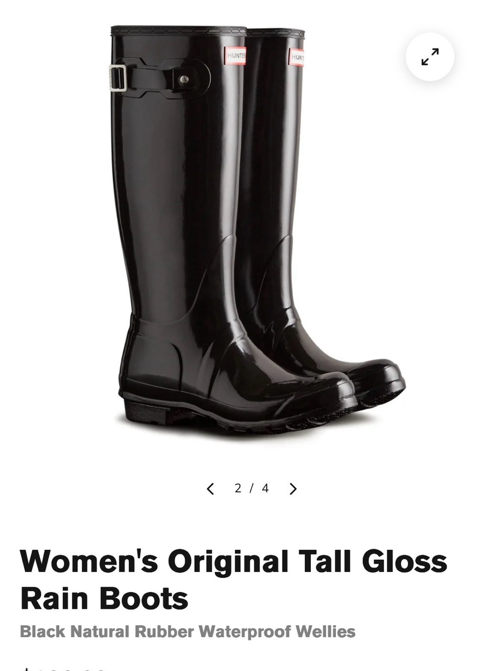 Hunter Women's Tall Gloss Rain Boots - Black